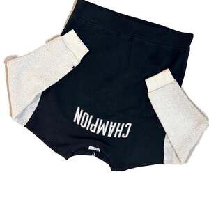 Vintage Champion Authentic Athleticwear Men's Black Sweatshirt with White Sherpa